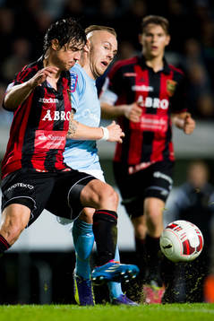 Malmö FFs Magnus Eriksson och Brommapojkarnas Gabriel Petrovic