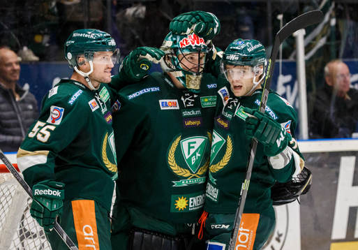 Färjestads Ole-Kristian Tollefsen målvakt Justin Pogge