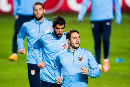 Atletico Madrids Koke, Raul Garcia och Mario Suarez