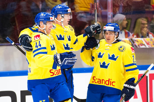 Sveriges Nicklas Danielsson, Patrik Hersley och Andre