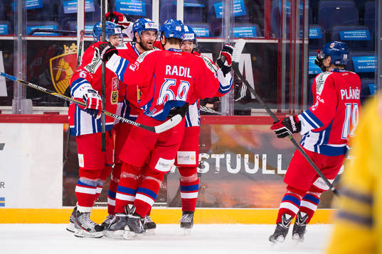 Tjeckiens spelare jublar