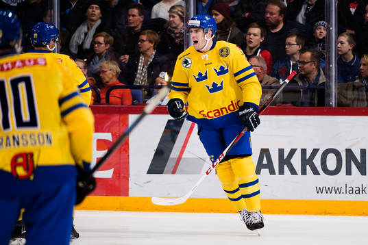 Sveriges Patrik Hersley jublar