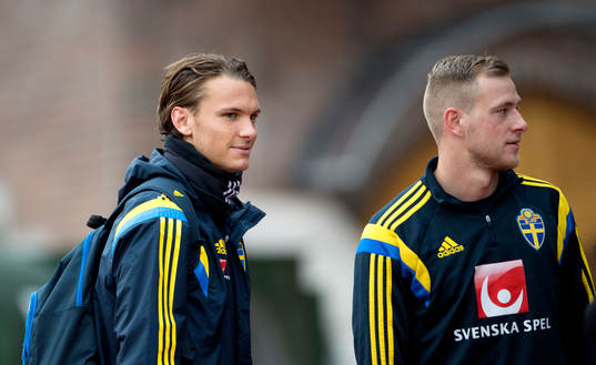 Sveriges Albin Ekdal och John Guidetti