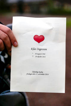 Minnesprogram för Klas Ingessons begravning den 21 november 2014 i Ödeshög.
