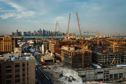 Byggarbete den 1 december 2014 i Doha.