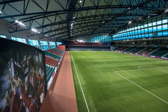 Multisportarenan Aspire Dome den 7 december 2014 i Doha.