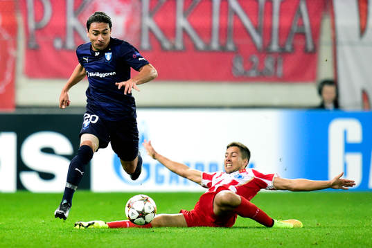 Malmö FFs Ricardinho och Olympiakos David Fuster