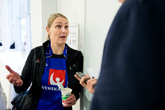Sveriges förbundskapten Helle Thomsen