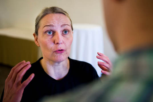 Sveriges förbundskapten Helle Thomsen