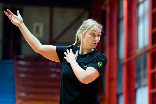 Sveriges förbundskapten Helle Thomsen