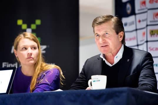 FC Rosengårds vice ordförande Karolina Westberg och ordförande Håkan Wifvesson