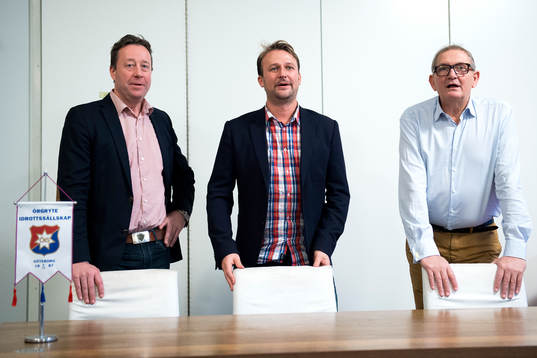 Örgrytes ordförande Mattias Asserståhl, klubbdirektör Pierre Edström och sportchef Kent Carlzon