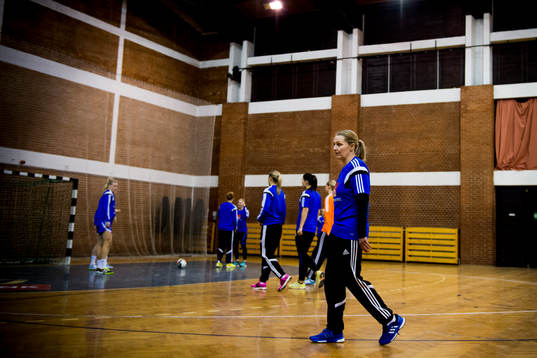 Sveriges förbundskapten Helle Thomsen