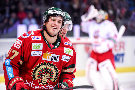 Frölundas Sebastian Stålberg jublar