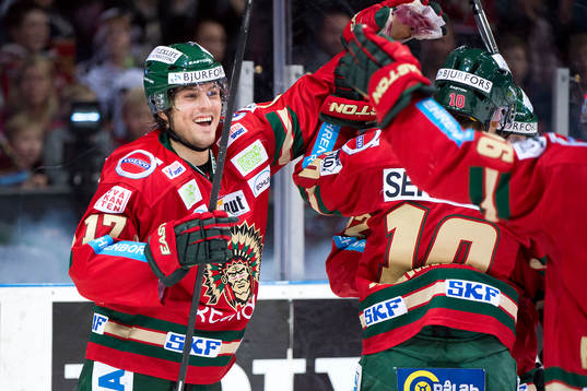 Frölundas Sebastian Stålberg jublar