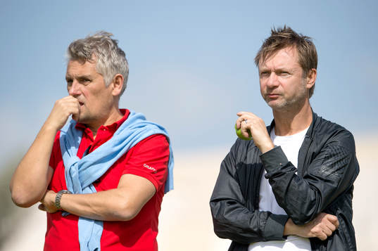 Peter Gerhardsson, tränare Häcken och Claes Eriksson, SvFF