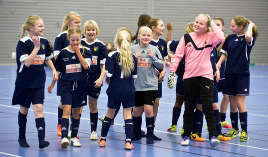  Glada spelare i FCH efter finalsegern  den 25 Januari 2015