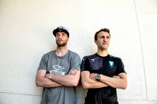 Malmös Magnus Wolff Eikrem och Jo Inge Berget efter en träning