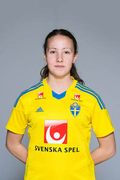 Linnea Berger som spelar i F17/98-landslaget, poserar för ett porträtt den 19 februari 2015 i Stockholm.