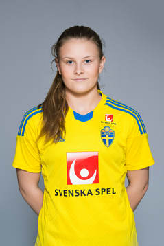 Amanda Nildén som spelar i F17/98-landslaget, poserar för ett porträtt den 19 februari 2015 i Stockholm.