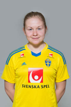 Matilda Ovenberger som spelar i F16/99-landslaget, poserar för ett porträtt den 27 februari 2015 i Stockholm.