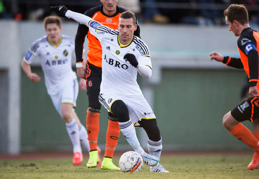 s Panajotis Dimitriadis i matchen i Svenska cupen mellan Kristianstad och AIK i Kristianstad 28 februari 2015.