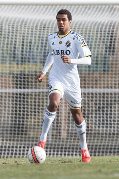 s Noah Sonko Sundberg i matchen i Svenska cupen mellan Kristianstad och AIK i Kristianstad 28 februari 2015.
