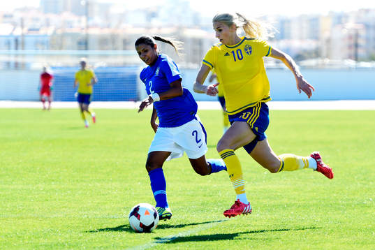 Brasiliens Fabiana Simoes och Sveriges Sofia Jakobsson