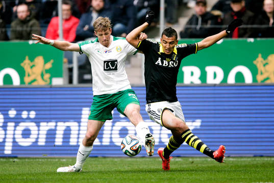 s Nabil Bahoui under fotbollsmatchen i Svenska cupen mellan AIK och Hammarby den 7 mars 2015 i Stockholm.