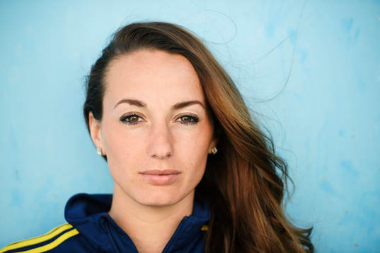 Kosovare Asllani porträtteras den 7 mars 2015 i Albufeira.
