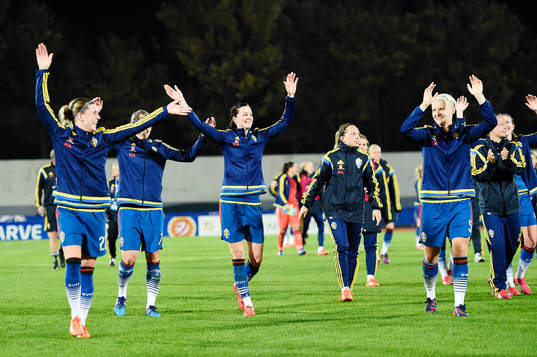 Sveriges Olivia Schough, Lotta Schelin och Nilla Fischer
