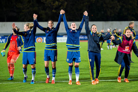 Sveriges Lotta Schelin, Olivia Schough, Elin Rubensson och