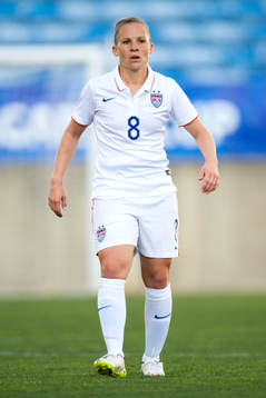 s Amy Rodriguez under finalen i Algarve Cup mellan Frankrike och USA den 11 mars 2015 i Almancil.
