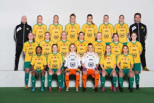  Kalle Fremdling (huvudtränare) Anna Thim, Madeleine Berghult, Emma Widström, Sabina Lundström, Josefin Jarstad, Julia Ekholm och Benjamin Namini (assisterande tränare). Mittenraden från vänster: Viktoria Andersson, Emma Böhlander, Michaela Carlsson, Frida Ekholm, Linn Eriksson, Michelle Rojas Flores och Malin Engdahl. Nedre raden från vänster: Mariama Jammeh, Maja Wiklander, Sabina Robertsson, Pernilla Ebberyd Moa Jennersjö och Helen Holmgren.