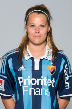 Madeleine Stegius, Djurgården, poserar för ett porträtt den 16 mars 2015 i Stockholm.