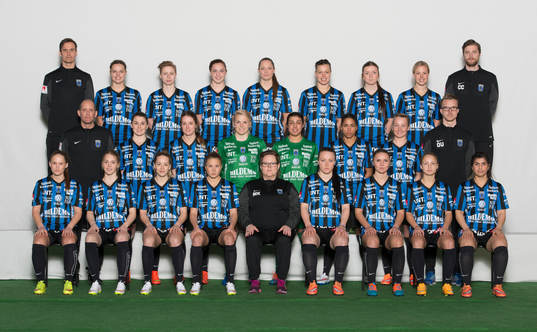  Olle Härdne Ass. tränare, Maja Andersson, Sara Back, Märta Säfström, Josefin Lindström, Amanda Johansson, Tyra Kajgård, Mikaela Björklund, Christoffer Cylvén Ass. tränare. Mellersta raden från vänster: Peter Bichara Materialansvarig, Caroline Lundberg, Stina Melin, Emma Holmgren, Clara Ringmar, Tempest Marie Norlin, Elin  Åkerman, Olof Unogård, Huvudtränare, . Nedre raden från vänster: Madelen Lindström, Agnes Nyberg, Julia Lyckberg, Fanny Andersson, Mie Karlström Lagledare, Ingrid Wixner, Ammy Wallin, Malin Forssner, Aisha Faiqi.