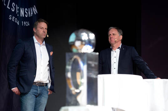 Hans Eklund, tränare Falkenberg och Jan Jönsson, tränare Halmstad