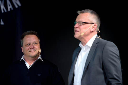 Roar Hansen, tränare Åtvidaberg och Jan Andersson, tränare Norrköping