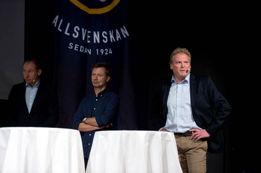 Peter Gerhardsson, tränare Häcken, Magnus Haglund, tränare Elfsborg och Jörgen Lennartsson, tränare Göteborg
