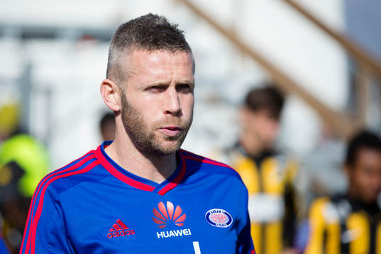 Vålerengas Kjetil Waehler innan träningsmatchen i fotboll mellan Häcken och Vålerenga den 28 mars 2015 i Göteborg.