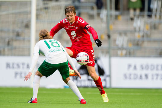 Brann Erik Huseklepp och Hammarbys Oliver Silverholt