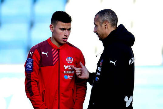 Helsingborgs Jordan Larsson och manager Henrik Larsson