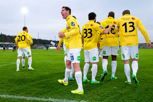 Falkenbergs Stefan Rodevåg jublar