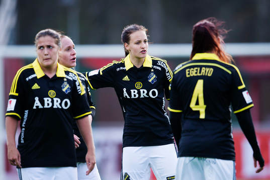 AIKs Filippa Angeldal, Sarah Fredriksson, Nathalie Björn  och Jennifer Egelryd 