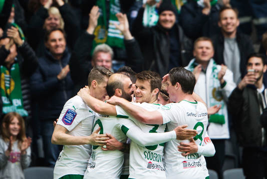 Jubel bland Hammarbys spelare