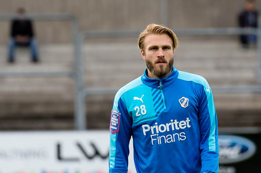 Halmstads Jesper Westerberg före fotbollsmatchen i Allsvenskan mellan Halmstad och Häcken den 4 maj 2015 i Halmstad.