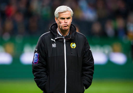 Hammarbys tränare Nanne Bergstrand innan fotbollsmatchen i Allsvenskan mellan AIK och Hammarby den 4 maj 2014 i Stockholm. 
