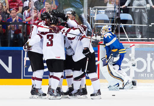 Jubel bland Lettlands spelare