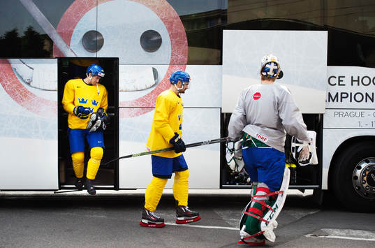 Victor Rask, Daniel Rahimi och målvakten Anders Nilsson