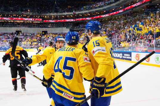 Sveriges Joakim Lindström, Oscar Möller och Mattias